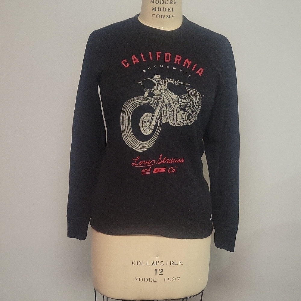 Levi's Black California Graphic Long-sleeve Top, Size S